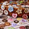 JIANWU Button Series Vintage Button Shaped Landscape Material Collage Scrapbooking Sticker Creative DIY Journal Stationery
