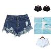 Premium Quality Usa Women High Waisted Washed Ripped Hole Mini Jeans Pants For Stylish Comfort