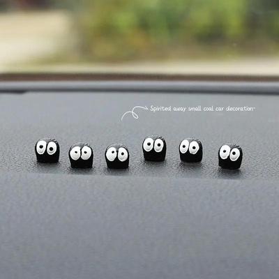 6 stücke Nette Schwarze Elf Auto Innen Dekoration Lustige Auto Center Konsole Rückspiegel Ornament Auto Zubehör Dashboard