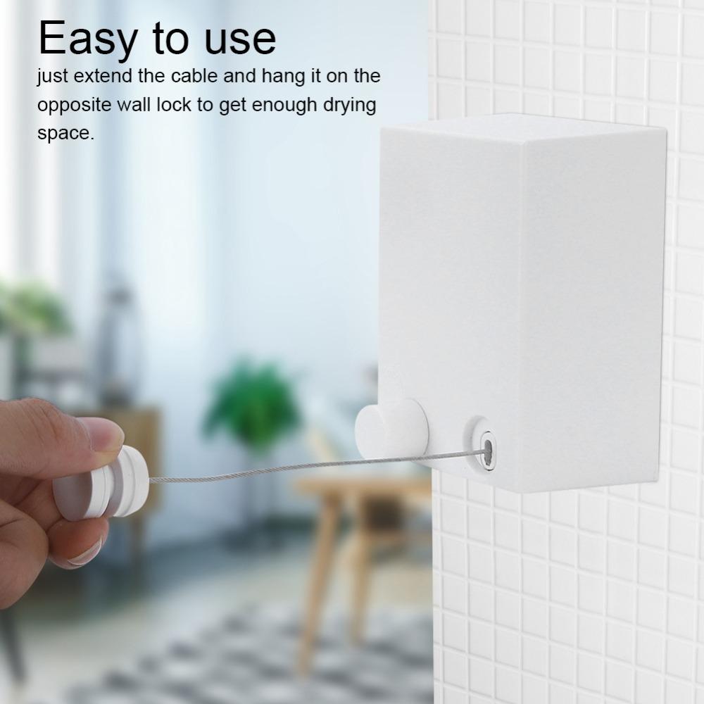 Retractable Clothes Drying Rope White Black Laundry Drying Rack Bathroom Indoor Laundry Outdoor