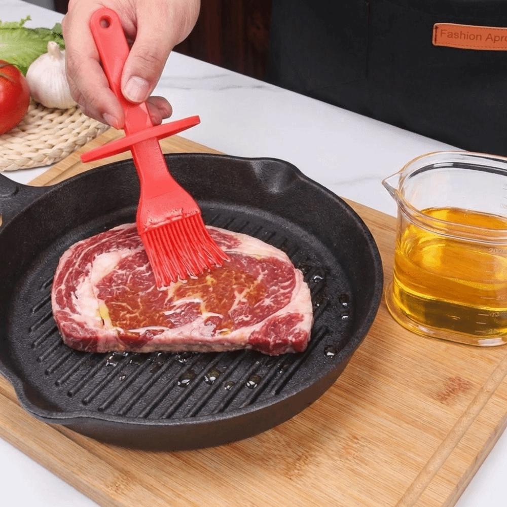 Non-Slip Handle Sauce Application Brush with Scale Oil Brush Kitchen Gadget BBQ Brush  Baking