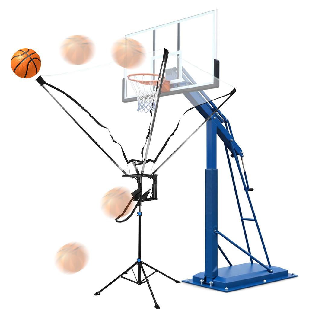 Basketball Rebounder 180° Rotating Track Net Return System Adjustable Shooting Machine Hoop Return & Shootting Shot Trainer