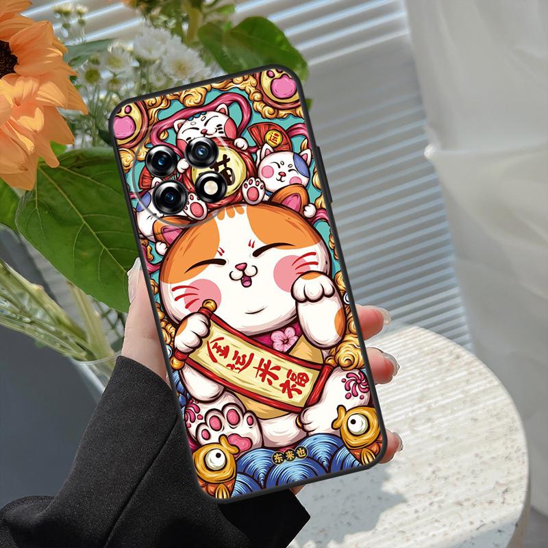 blessing lucky cat Case For OnePlus 8 9 10 Pro 15 13 12 11 13T 13R 12R 10T 8T Nord 5 CE 2 3 4 Lite N20 N30 Cover