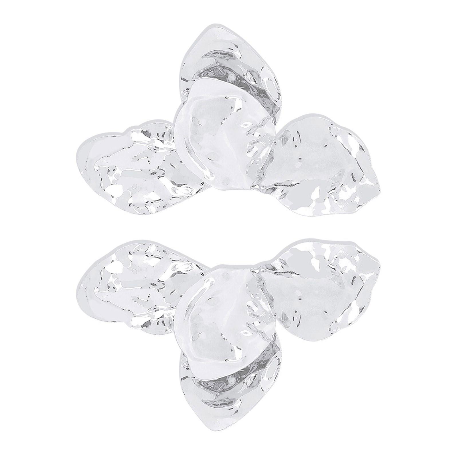 

Elegant Textured Petal Earrings Unique Earrings Delicate Flower Earrings Iron Texture Suitable for Fashion Women Present 1