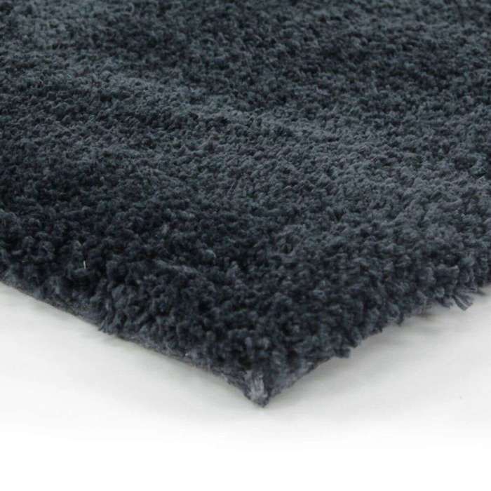 Tapis salon à poils longs toucher laineux bleu cendré 120x170