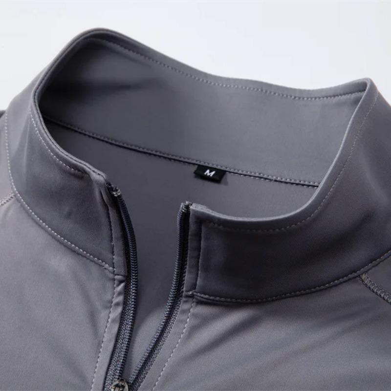 Shirt Long Sleeve Half Zipper T-shirt  Spring and Summer New Men's Sun and UV Base