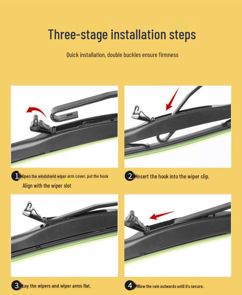 Silent Frameless Wiper Blades for Front & Rear of Wuling Hongguang S (2019-2022)