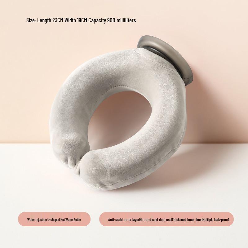 

U-Shaped Hot Water Bottle: Neck & Shoulder Warmer, Hot Compress for Neck Vertebra, Scarf Water Injection, Hand & Foot Warmer. 900ml