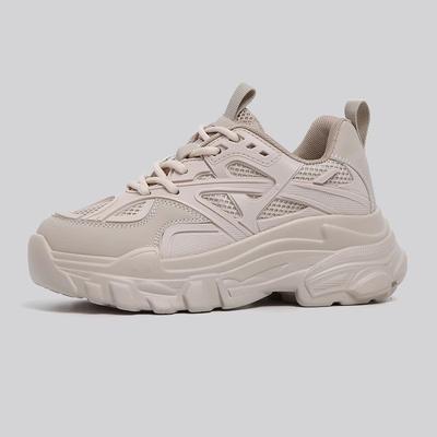 Plateau Dad Schuhe Damen 2025 Frühling und Herbst neu atmungsaktiv super fire ins trendige Schuhe zeigen Füße klein vielseitig Sportschuhe und Freizeitschuhe