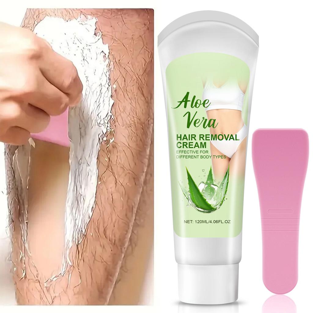 Aloe Hair Removal  Kit, Facial Hair Removal  For Women Body Hair Removal   Depilatory  For Face, Arm, Leg And Bikini Hair Remover Balm 120ml