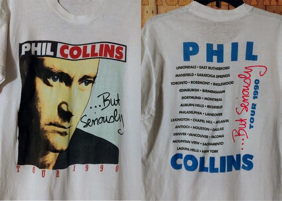 2 Sides Phil Collins Tour 1990 White Unisex T-Shirt S-5XL HRN504