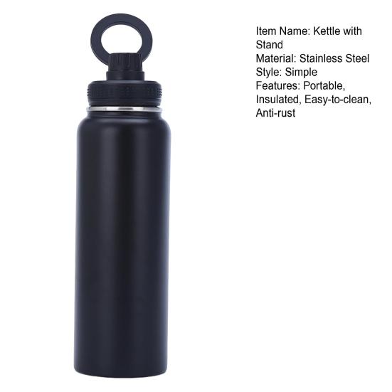 Insulated Water Bottle with Magnet Phone Holder Stand Leak-Proof Stainless Steel Kettle Double Vacuum Insulation Water Bottle for Gym