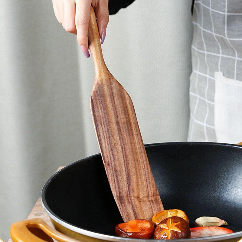 Natural Wooden Spatula Rice Spoon For Cooking Pan Kitchen Cooking Tool Non-Stick Frying Steak Sauce Shovel Cookware Cooking Set