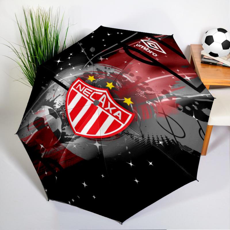 Football Crest Heartbeat Printed Automatic Umbrella, 8-Frame for Travel, Camping, Casual Umbrella, Essential Gift for  for Family and Friends