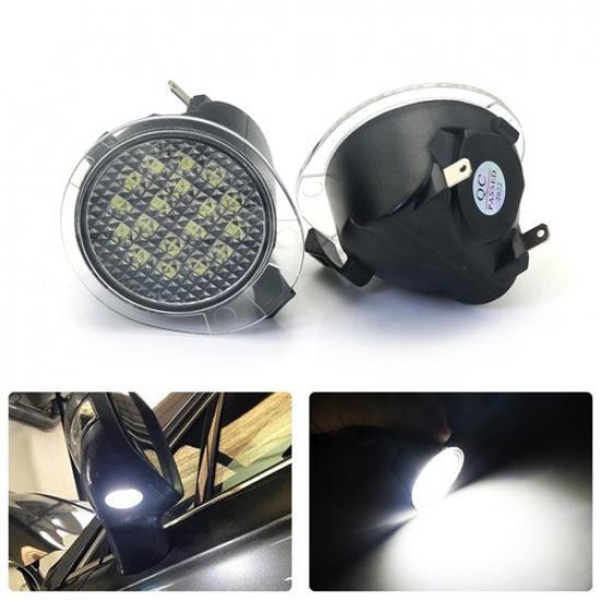 White LED Under Side Mirror Puddle Lights For 2007- Toyota Tundra Sequoia