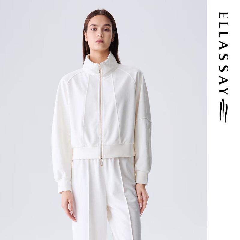 

ELLASSAY 2025 Autumn Pure White Wool Blend Short Coat M