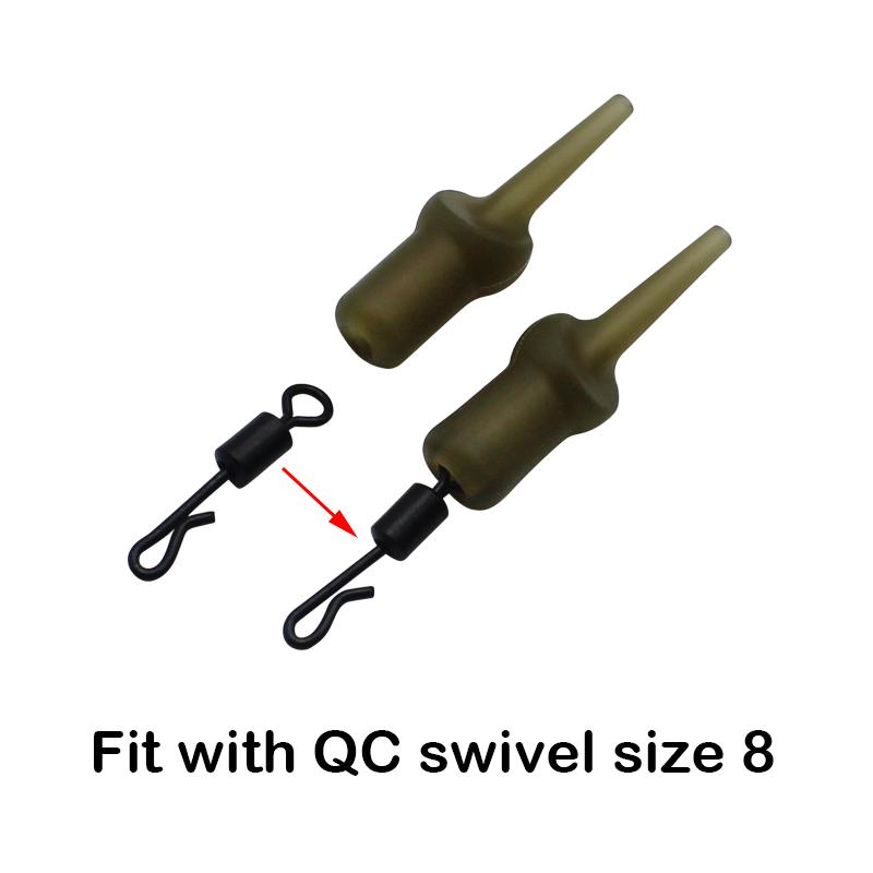 10pcs/box Carp Fishing Accessories Run Rig Rubber Sleeves For Carp Chod Helicopter Rigs Hair Rig Carp Fihsing Terminal Tackle