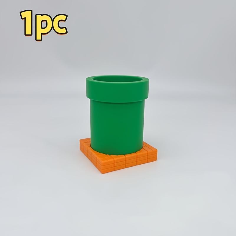 1 Brick- and Pipe-Shaped Pen Holder with a Drawer | Made of plastic, suitable for desks, offices, and dorm rooms
