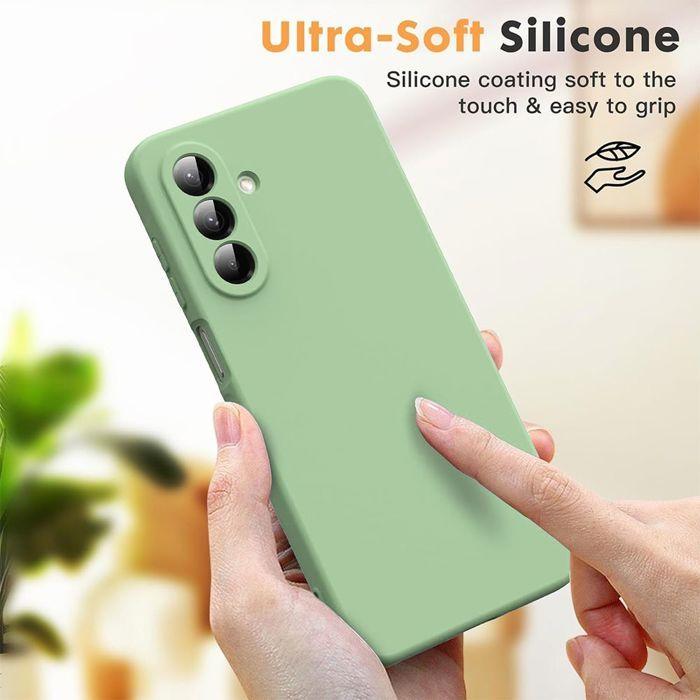 Protective Case - BOOLING - for Samsung Galaxy A17 5G/4G - Green Scratch-Resistant Silicone - 2 Screen Protectors