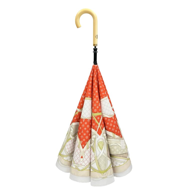 

Зонт-наоборот с узором Монограмма saKASA Для солнечной и дождливой погоды Легкий УФ-защита Для долгого Складной в обратную сторону Милый Двусторонний [Модель CARRY] Водоотталкивающий,