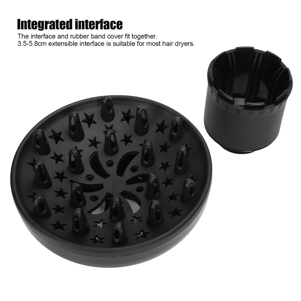 Adjustable Airflow Blow Dryer Diffuser Black Color Universal Diffuser Attachment Home Use