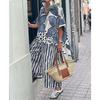 Spring And Summer Casual Ladder Lapel Trousers Short Sleeve Two-piece Set Comfortable And Fashionable Elegant Shirt Set