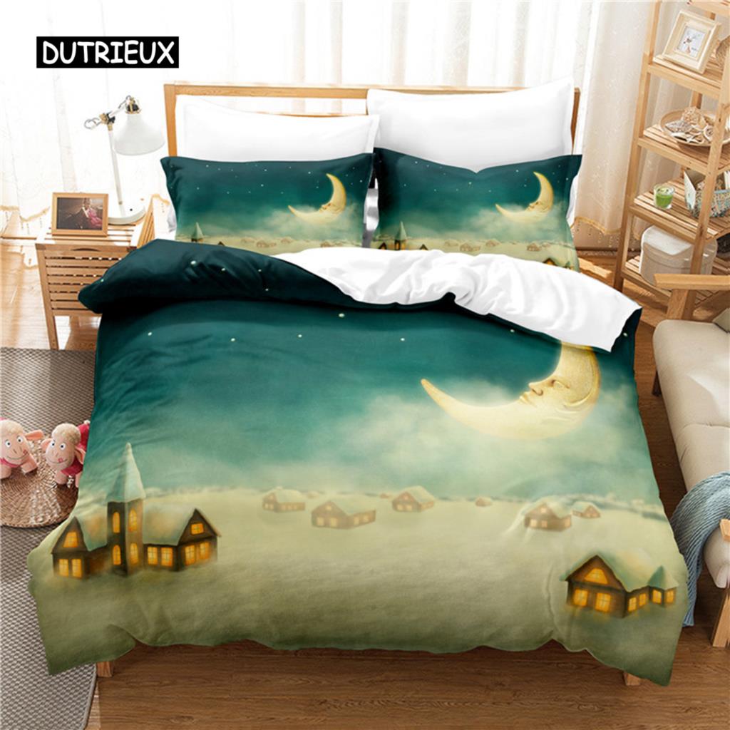 

Пододеяльник Fantasy Night King Queen, комплект постельного белья с изображением волшебного неба для детей, подростков и взрослых, со звездным видом, мягкий полиэстеровый пододеяльник EU single(135x200cm)