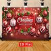 2D Merry Christmas Happy New Year Backdrop Red Ball Ornament Photo Booth Banner