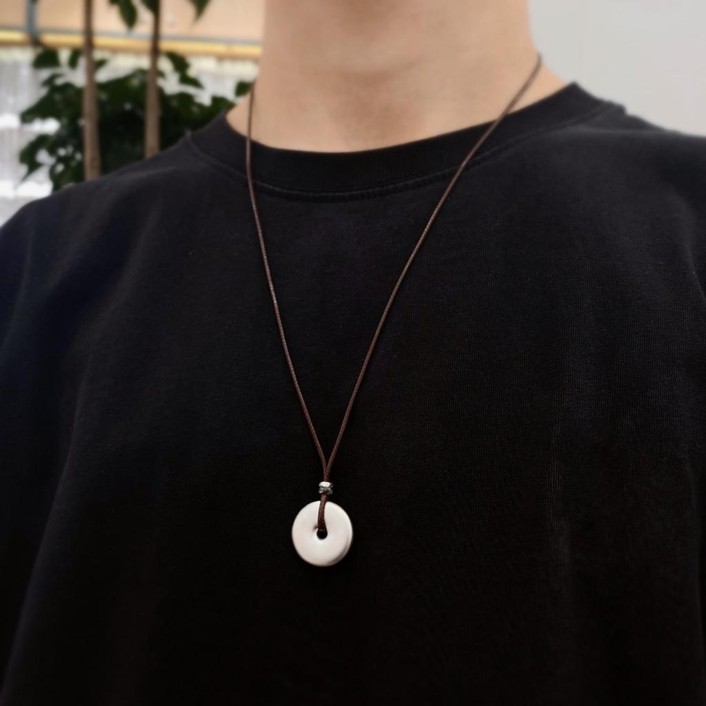 999 Sterling Silver Ping An Kou Pendant: Retro Craftsmanship, Solid Simple Design for Couples