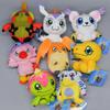 10cm Digimon Adventure Patamon Tailmon Gomamon Patamon Piyomon Agumon Tentomon Key Chain Doll Plush Pendant Gift