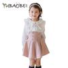 Children Clothing Sets Spring And Autumn Girls College Style Pleated Skirt Suit Girls Blouse 2 Pcs