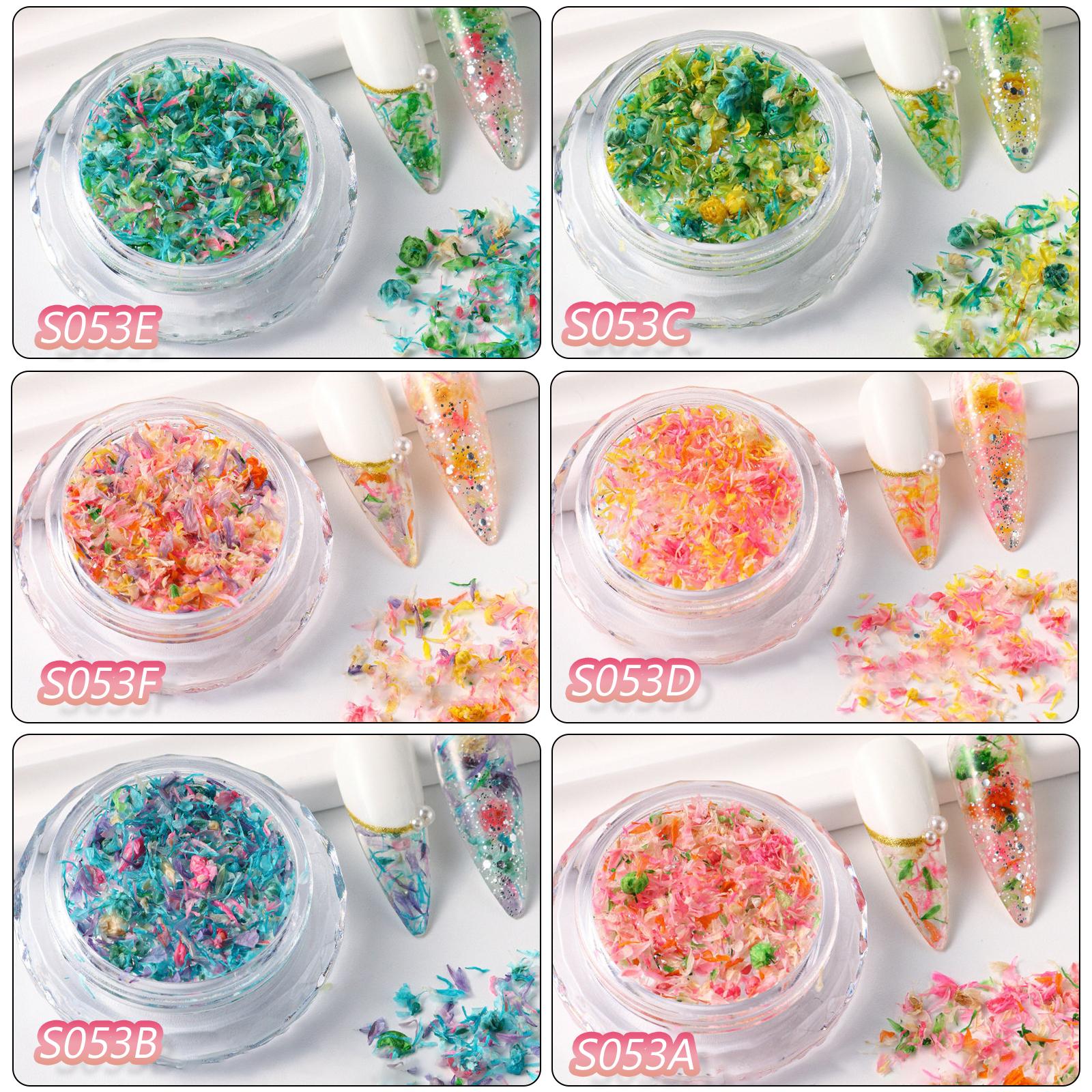 1 коробка 3D сушеные цветы для ногтей подвески смешанный дизайн ногтей весенние — фото 10