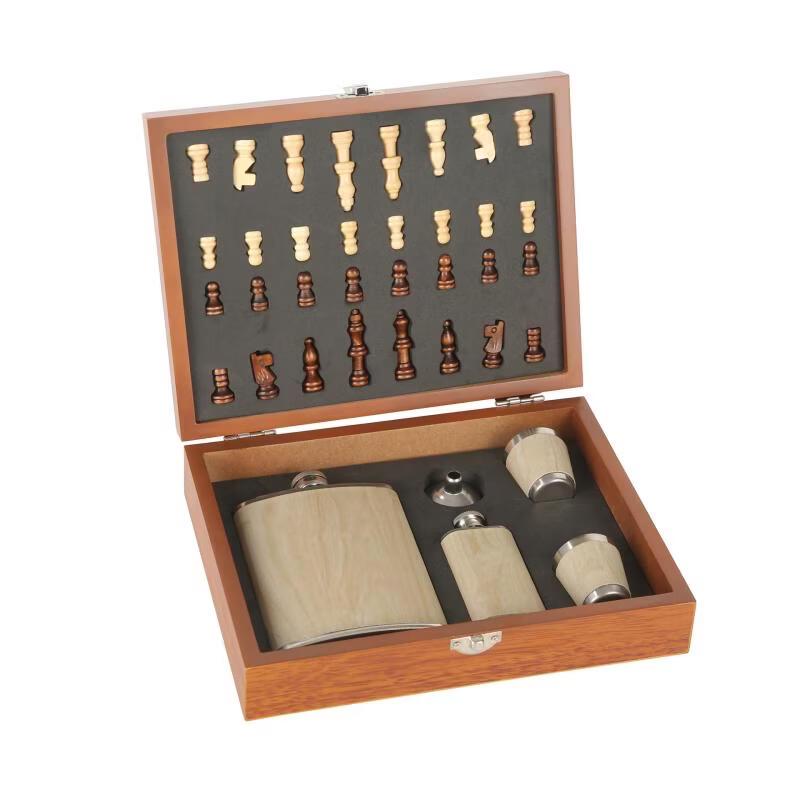 Shangqi Checkerboard 316 Stainless Steel Hip Flask