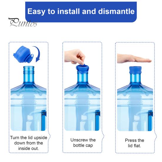 Universal Replacement Lid for Water Bottles Jug Cap, Silicone Reusable Non Spill Safe Cover Dormitory Bottle Caps 55mm Dispenser Sealing Stopper