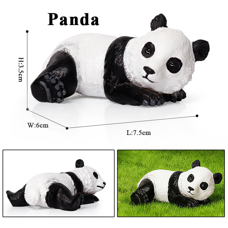 Oenux China Panda Bamboo Wild Animals Action Figures Model Figurine PVC Miniature Cute Decoration Education Collection Kid Toy
