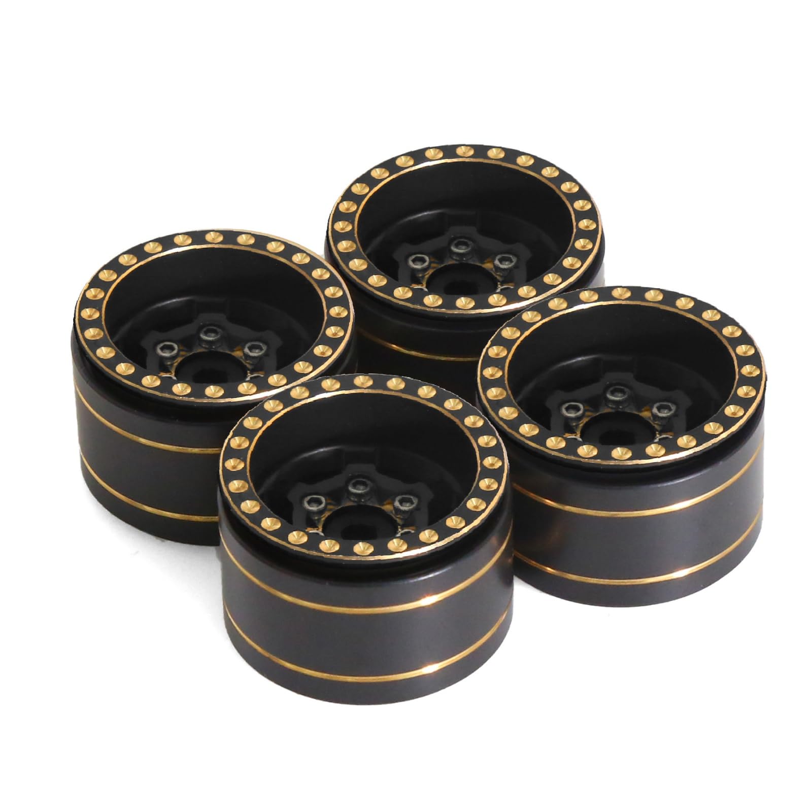 

XBERSTAR Beadlock Wheels for 1/18 TRX4M Axial SCX24 RC Brass Wheels 1.0 Wheel Upgrade Parts
