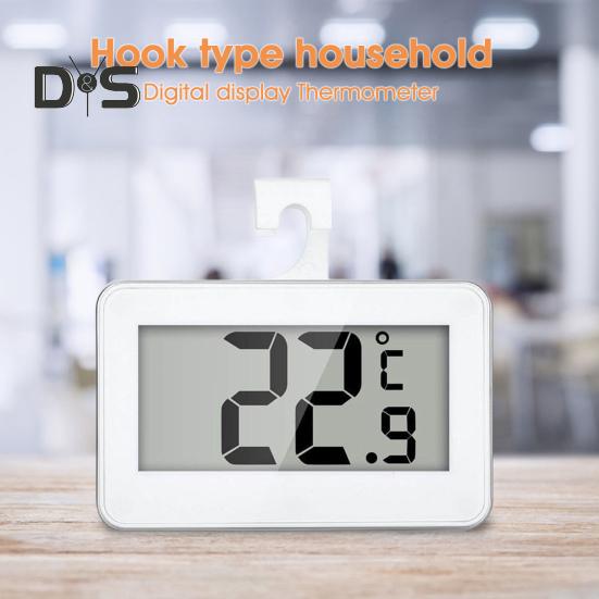 Termómetro colgante para refrigerador con pantalla LCD, termómetro digital resistente al agua para congelador, funciona con pilas, medidor de temperatura de alta precisión para refrigerador.