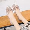 Fashion Pink with Crystals Diamond Ladies Footwear Green Rhinestone Women's Flat Shoes Bow Korean Style Y2k Vintage Fashion Cheap A Line