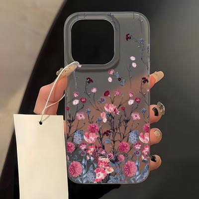 Flower Silicone Phone Case for iPhone 16 Funda iPhone 15 Pro Max 11 13 14 Plus 12 Mini 16promax 15promax Transparent Matte Cover