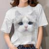 Women's Girl 3D Printed Cat Pattern Summer Casual Street Short Sleeved Top T-shirt