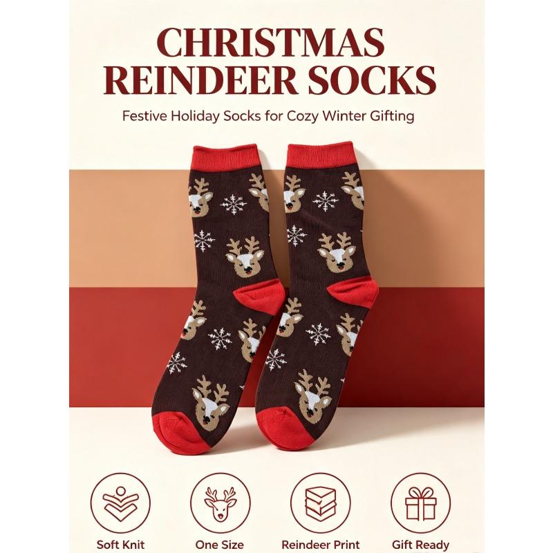 New Christmas Socks with Middle Tube Printing for Holiday Gifts