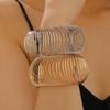 Flat Wire Geometric Bracelet Zinc Zinc Alloy Coil Cuff Bracelet Bold Retractable Bangle  Gift