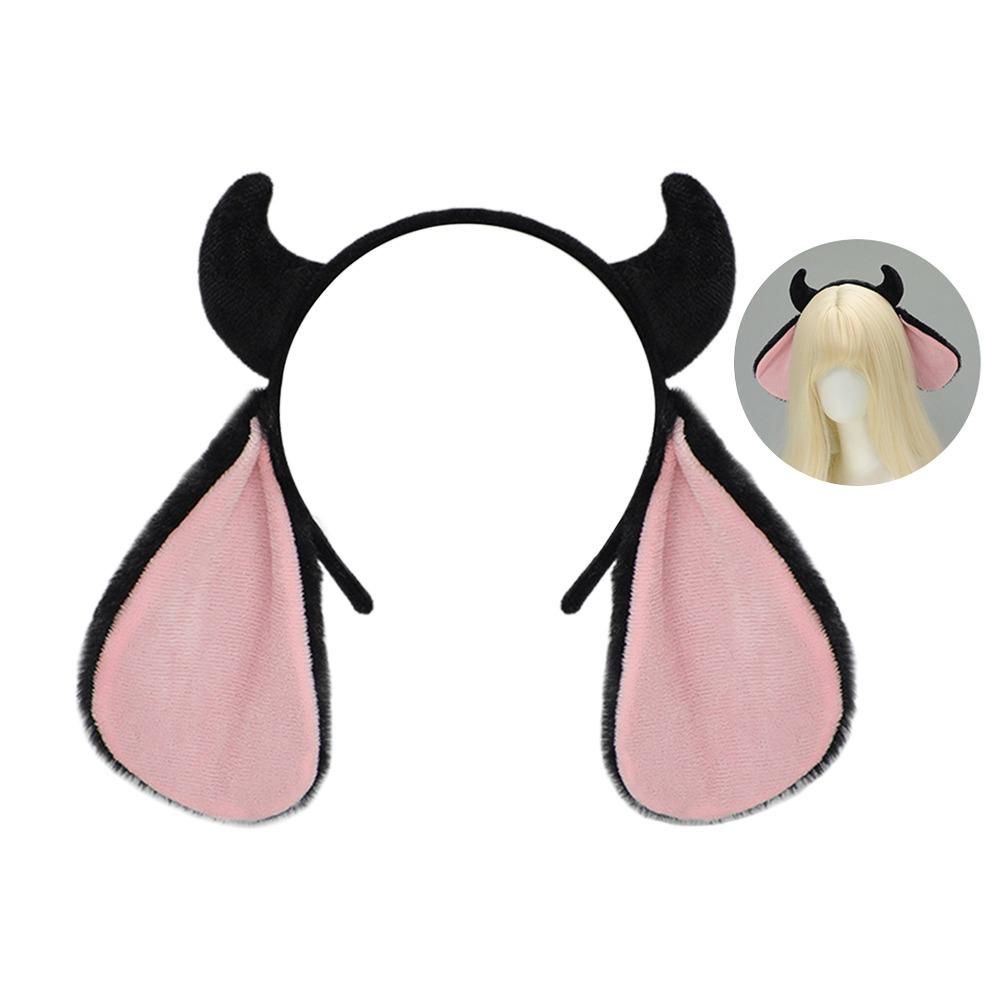 Plush Animal Ear Headbands Fluffy Goat Horn Party Headwear Lamb Headband  Halloween Dressing Up