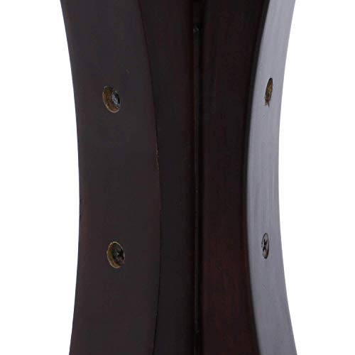 Fuji Boeki Side Table/Nightstand, Round, 40cm Wide X 40cm Deep X 54cm High, Dark Brown, Natural Wood, Assembly Required, 77662