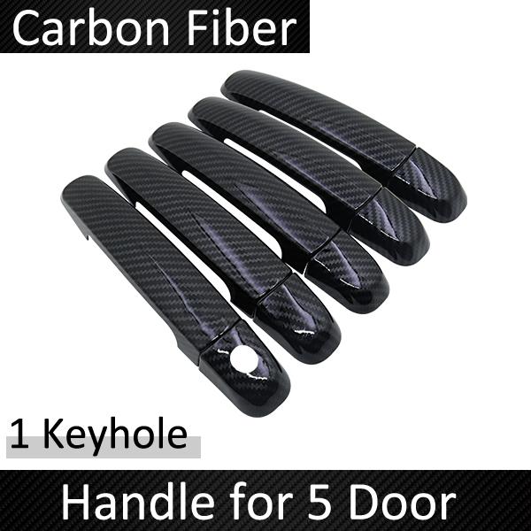 Black Carbon Fiber Exterior Door Handle Cover for Suzuki Grand Vitara Grand Nomade Escudo 2006~2014 Accessories Stickers Chrome