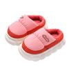 Children's cotton slippers for boys, winter plush and thickened, girls' furry parent-child anti-slip baby down fabric waterproof cotton shoes