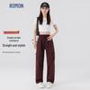 ROMON Women's Casual High-Waist Straight-Leg Trousers