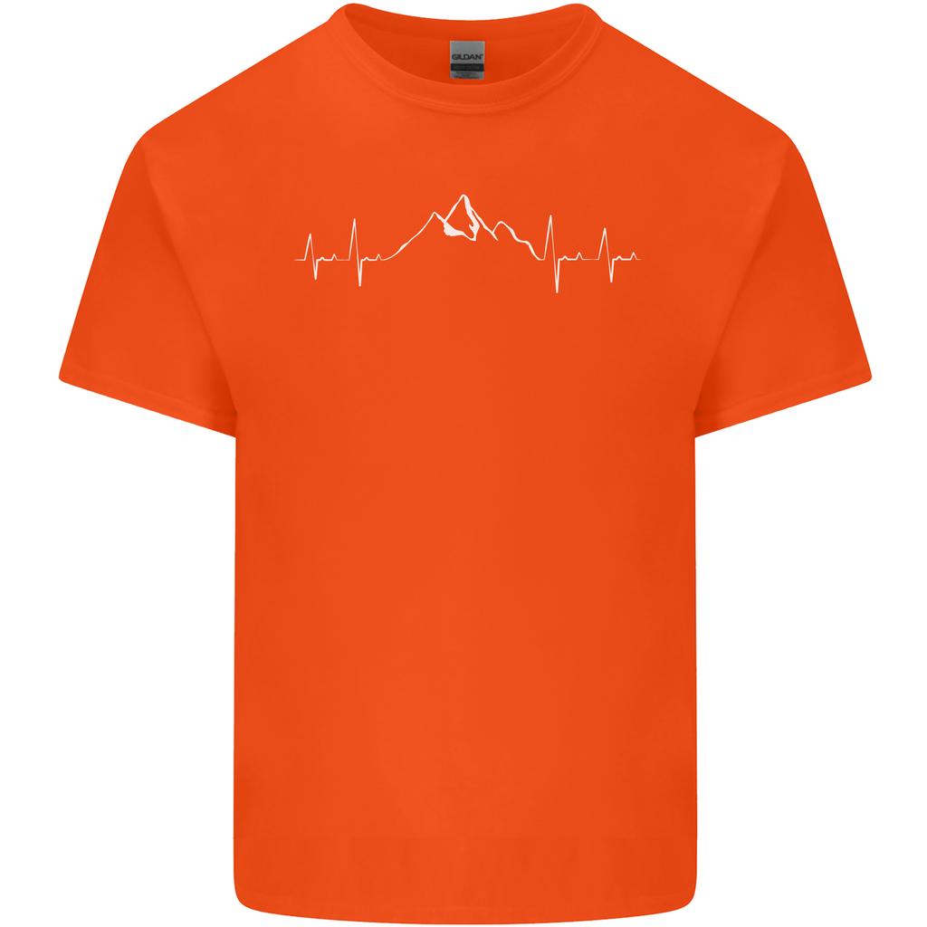 Mountain ECG Trekking Hiking Climbing Pulse Unisexs Light Cotton TShirt