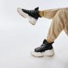 Kappa Fabric Synthetic Leather Retro Sports Comfortable Wear-Resistant High-Top Lifestyle Casual Shoes Women Sneakers Black K0D65VS27-990
