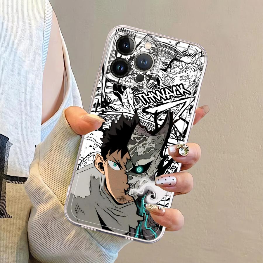 Comic Monster Kaiju No.8 Case for iPhone 12 Mini 16 15 14 Plus XR 7 8 16e 13 12 11 Pro MAX Soft Phone Cover